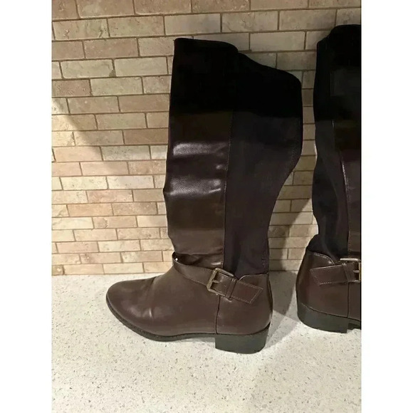 Ram-Ivey" Faux Leather Knee High Boots, brown size 7.5 h2 - Picture 5 of 6